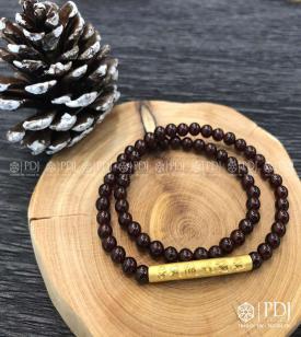 Chuỗi Granat 4 ly charm chú Binh An 24K Chuỗi Granat 4 ly charm chú Binh An 24K