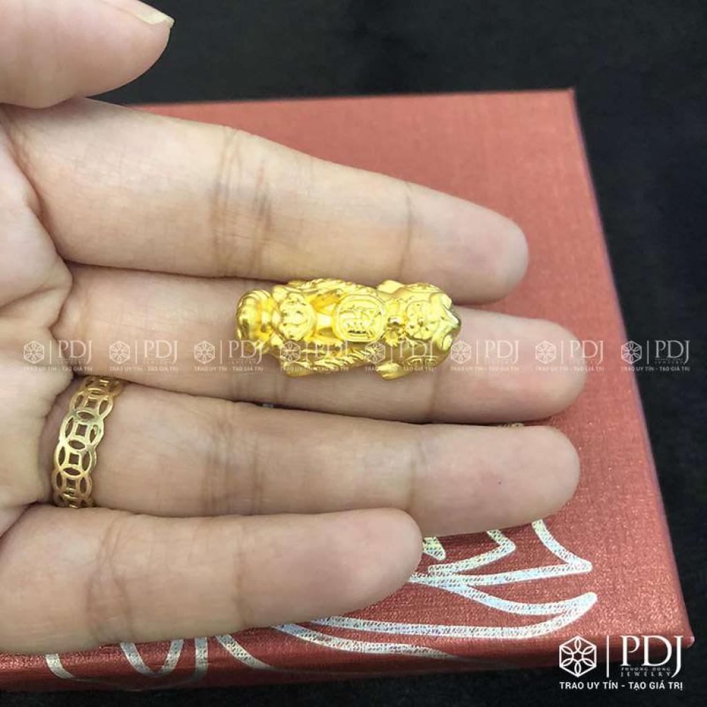 Charm Tỳ Hưu Bạc Si Vàng