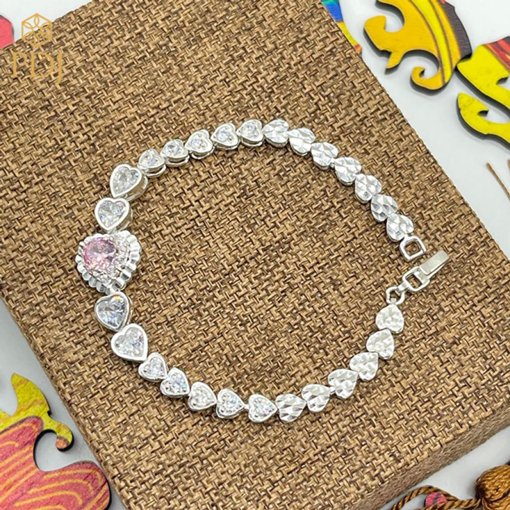 Lắc Tim Đá Trắng Bạc