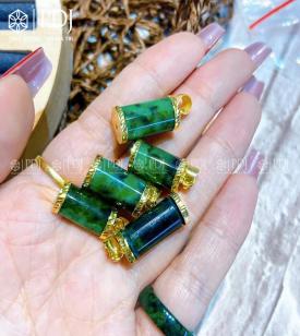 Mặt Lu Thống Cẩm Thạch Bọc Vàng 10K Mặt Lu Thống Cẩm Thạch Bọc Vàng 10K