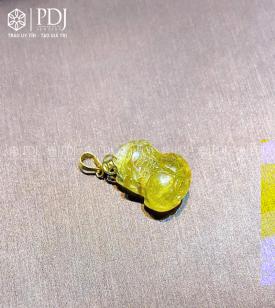 Mặt Tỳ Hưu Thạch Anh Tóc Vàng Móc Vàng 10K Mặt Tỳ Hưu Thạch Anh Tóc Vàng Móc Vàng 10K