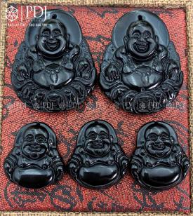 Mặt Phật Di Lặc Đá Obsidian Đen Mặt Phật Di Lặc Đá Obsidian Đen