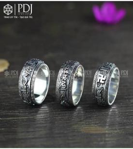 Nhẫn Chữ Vạn Bạc Thái Nhẫn Chữ Vạn Bạc Thái