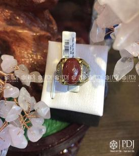 Nhẫn Nam Đá Mã Não Đỏ Cam 10K
