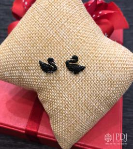 Bông Tai Thiên Nga Đen Đá Swarovski