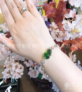 Lắc Tỳ Hưu Đá Thạch Anh Xanh