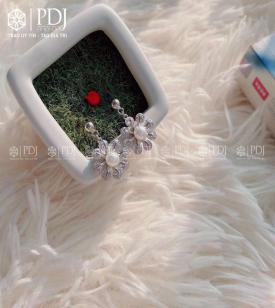 Bông Tai Hoa Ngọc Trai Bạc 925 Bông Tai Hoa Ngọc Trai Bạc 925