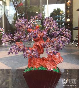 Cây Tài Lộc Thạch Anh Tím Đế Vuông