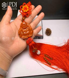 Khánh Treo Xe Phật Di Lặc Ngọc Cẩm Thạch Huyết Khánh Treo Xe Phật Di Lặc Ngọc Cẩm Thạch Huyết