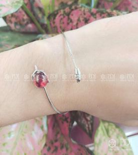 Lắc Hồ Ly Đá Topaz Đỏ Bạc 925 Lắc Hồ Ly Đá Topaz Đỏ Bạc 925