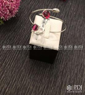 Lắc Hồ Ly Đá Topaz Hồng Bạc 925 Lắc Hồ Ly Đá Topaz Hồng Bạc 925