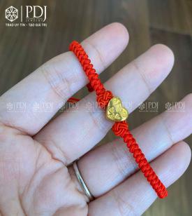 Vòng Tay Chỉ Đỏ Charm Trái Tim 02 Vàng 24K Vòng Tay Chỉ Đỏ Charm Trái Tim 02 Vàng 24K