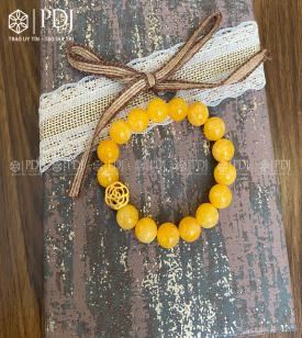 Vòng Đá Thạch Anh Vàng Vân 10 Ly Mix Charm Hoa 24K Vòng Đá Thạch Anh Vàng Vân 10 Ly Mix Charm Hoa 24K