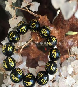 Vòng Mã Não Đen Khắc Chú 14 Ly