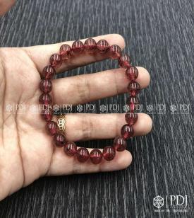 Vòng Thạch Anh Dâu Tây hồng 8 ly Vòng Thạch Anh Dâu Tây hồng 8 ly