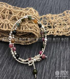 Vòng TourmalIne charm bạc