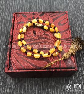 Vòng Hổ Phách Hạt Dẹt