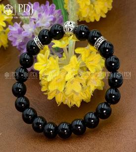 Vòng Đá Thạch Anh Đen 8 Ly Charm Bi Bạc Thái Vòng Đá Thạch Anh Đen 8 Ly Charm Bi Bạc Thái
