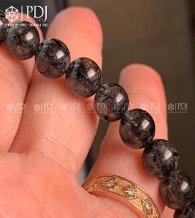 Vòng Đá Thạch Anh Tóc Đen Đậm