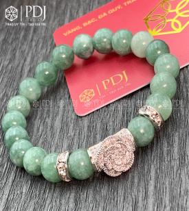 Vòng Đá Thạch Anh Xanh Ngọc 8 Ly Charm Hoa Đá Bạc Vòng Đá Thạch Anh Xanh Ngọc 8 Ly Charm Hoa Đá Bạc
