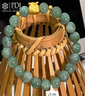 Vòng Đá Thạch Anh Xanh Ngọc Charm Túi Tiền 24K Vòng Đá Thạch Anh Xanh Ngọc Charm Túi Tiền 24K